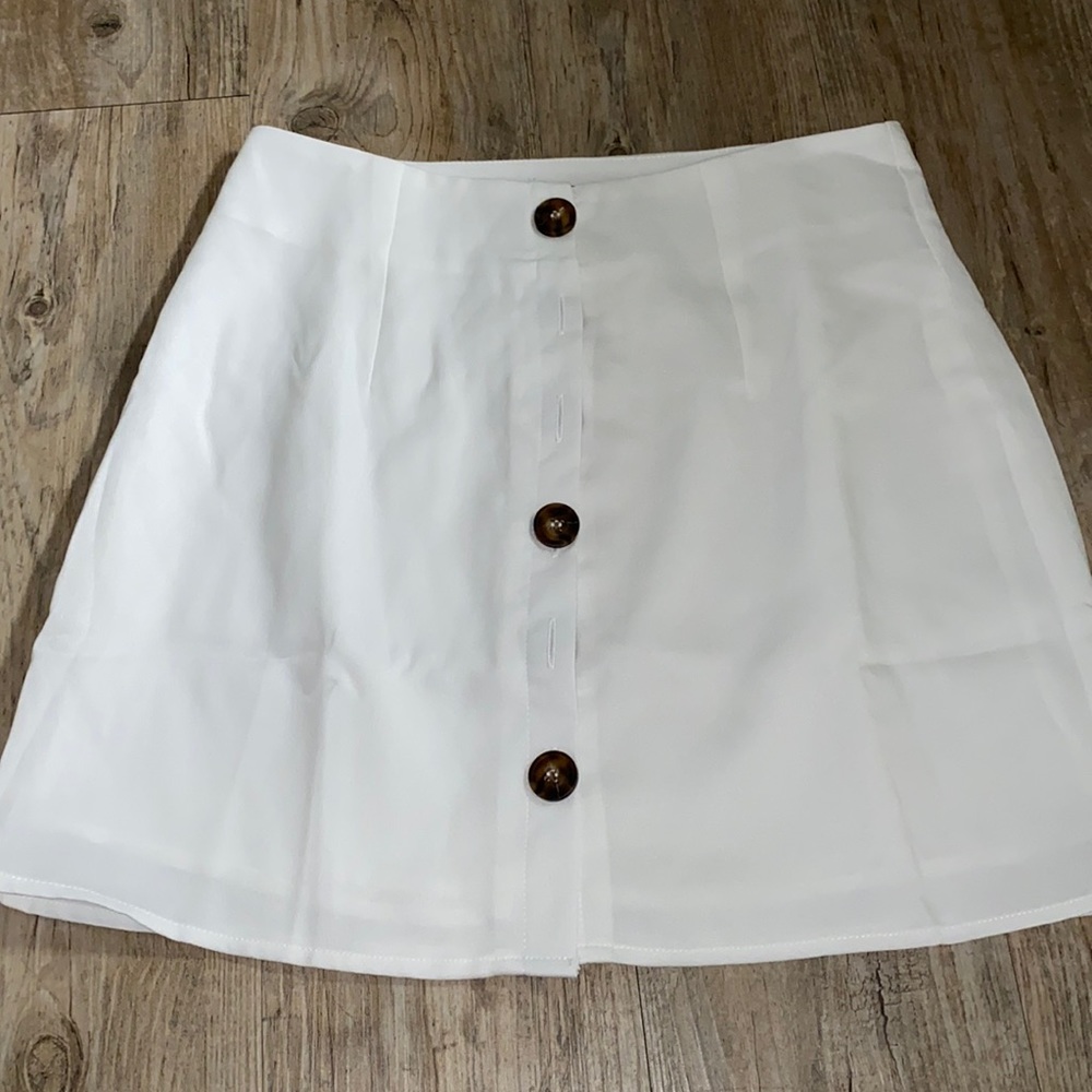 White button skirt